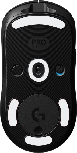 An image showcasing the underside of a Logitech g pro wireless.