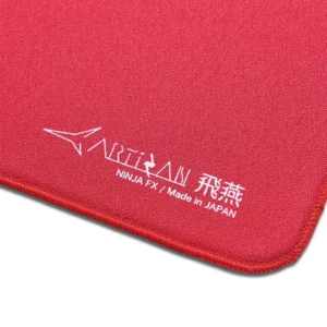 An image showcasing the corner of a wine red Artisan FX Hien mouse pad
